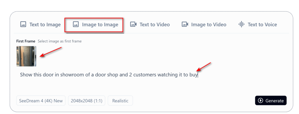 creating scene for the image